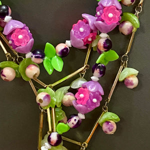 Glass Bead Flower Necklace