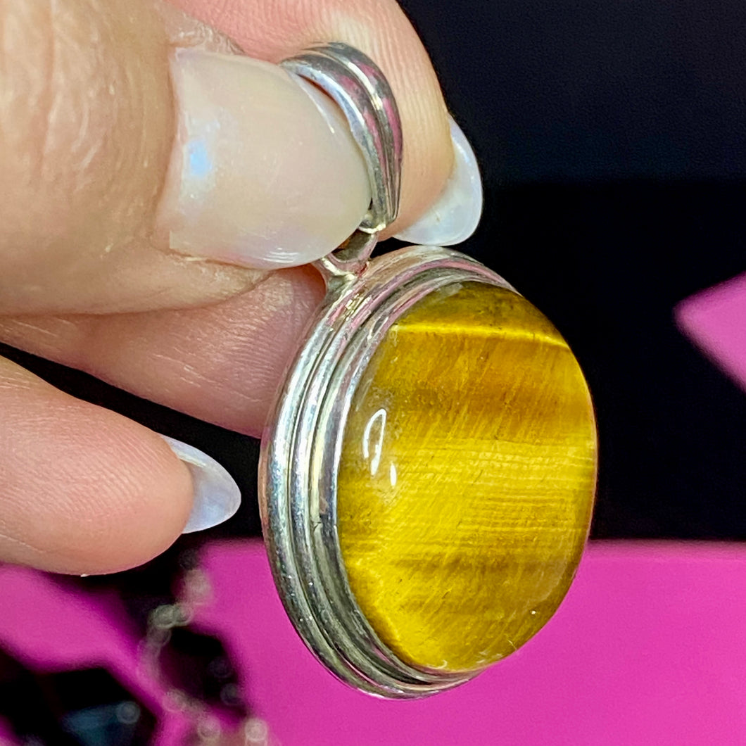 Sterling Tiger Eye Pendant