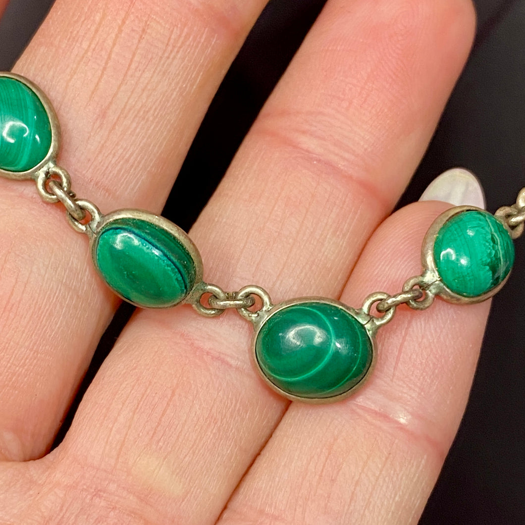 Sterling  Malachite Necklace