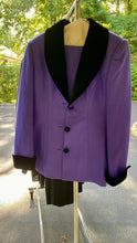 Load image into Gallery viewer, Purple Wool With Velvet Collar Blazer with Capelet + Pants Peggy Jennings
