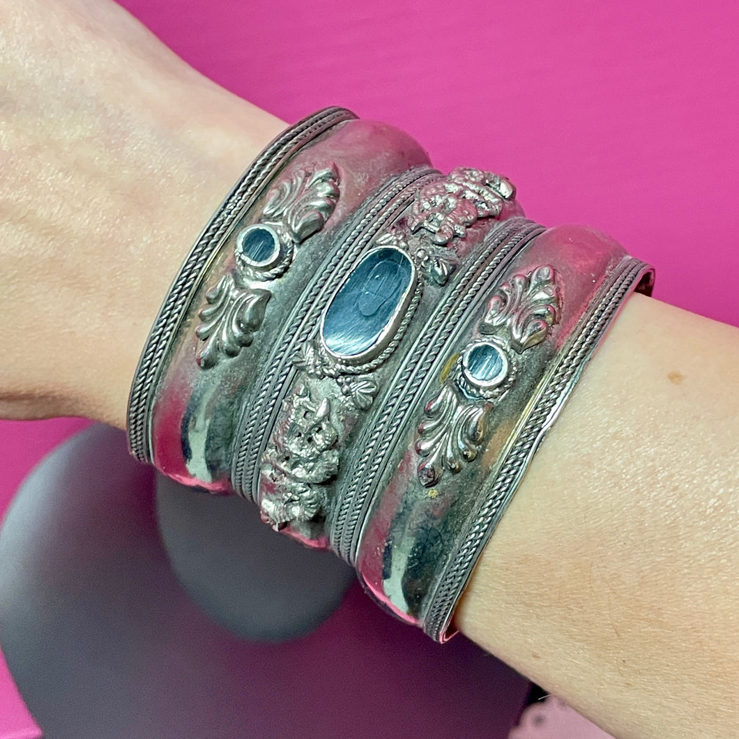 Wide India Cuff With Serpents