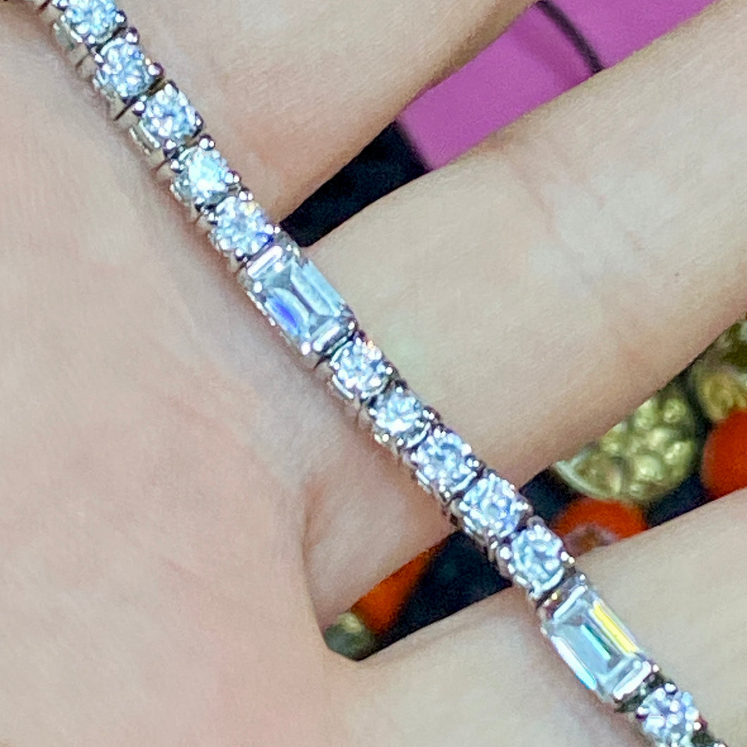 Sterling Zircon Line Bracelet