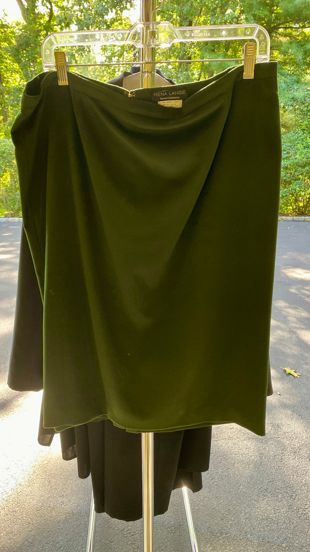 Forest Green Travel Cashmere Skirt Rena Lang