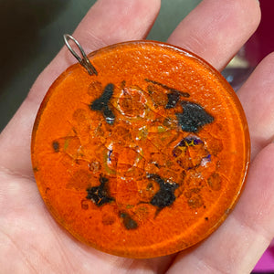 Cane Glass Flower Pendant ( as found )