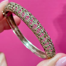 Load image into Gallery viewer, Old SS Marcasite Hinged Bangle Bracelet
