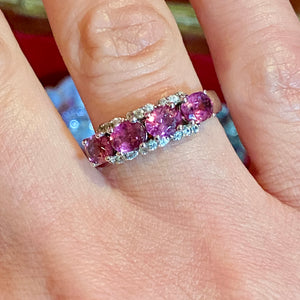 SS Pink Tourmaline Spinel Band Ring