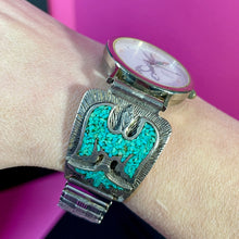 Load image into Gallery viewer, SS Turquoise Peyote Bird Watch Band &amp; Bugs Bunny Watch
