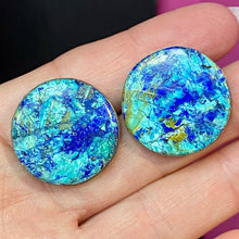 Load image into Gallery viewer, Sterling Azurite Signed TR Earrings
