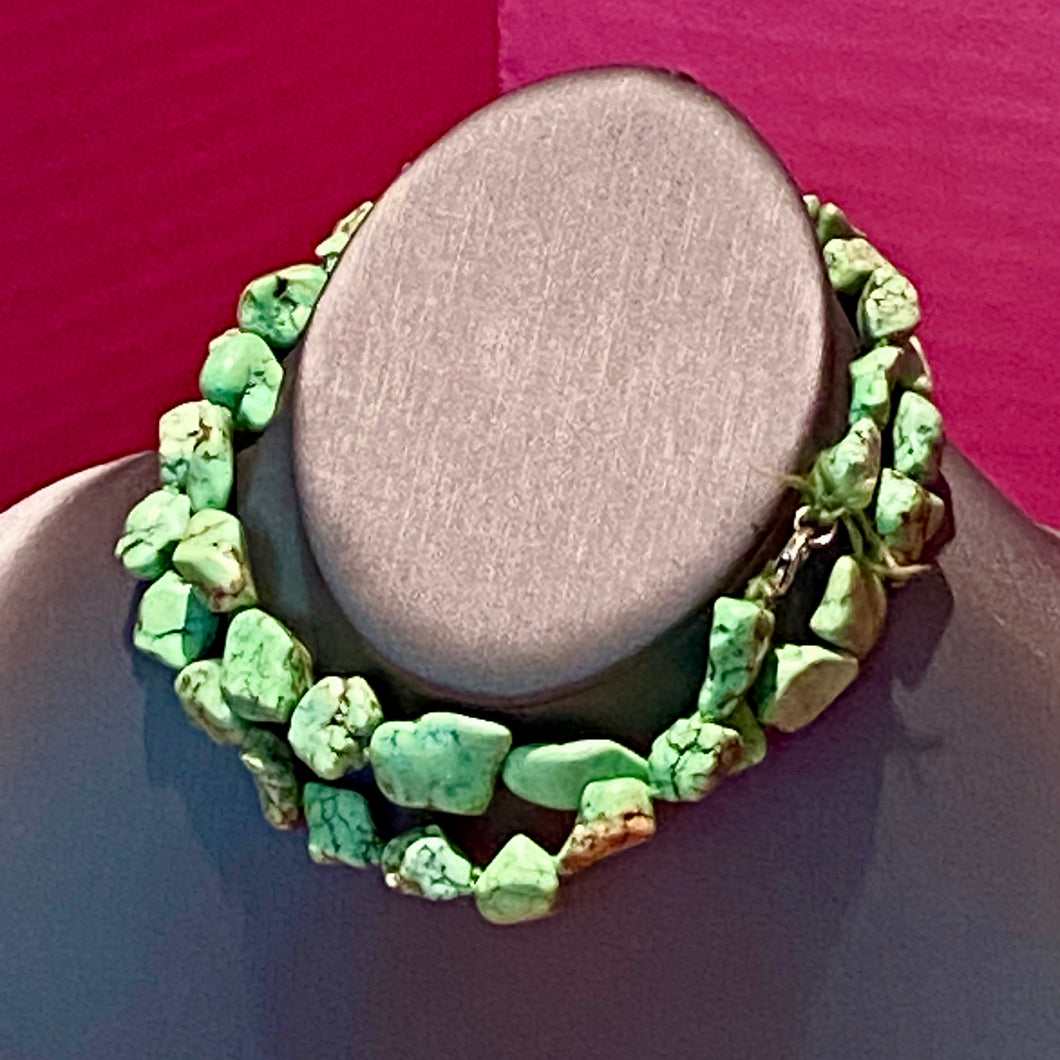 Special Very Large Nugget Green Turquoise Necklace