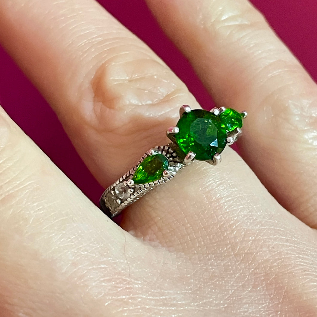 Tsavarite Garnet SS Ring