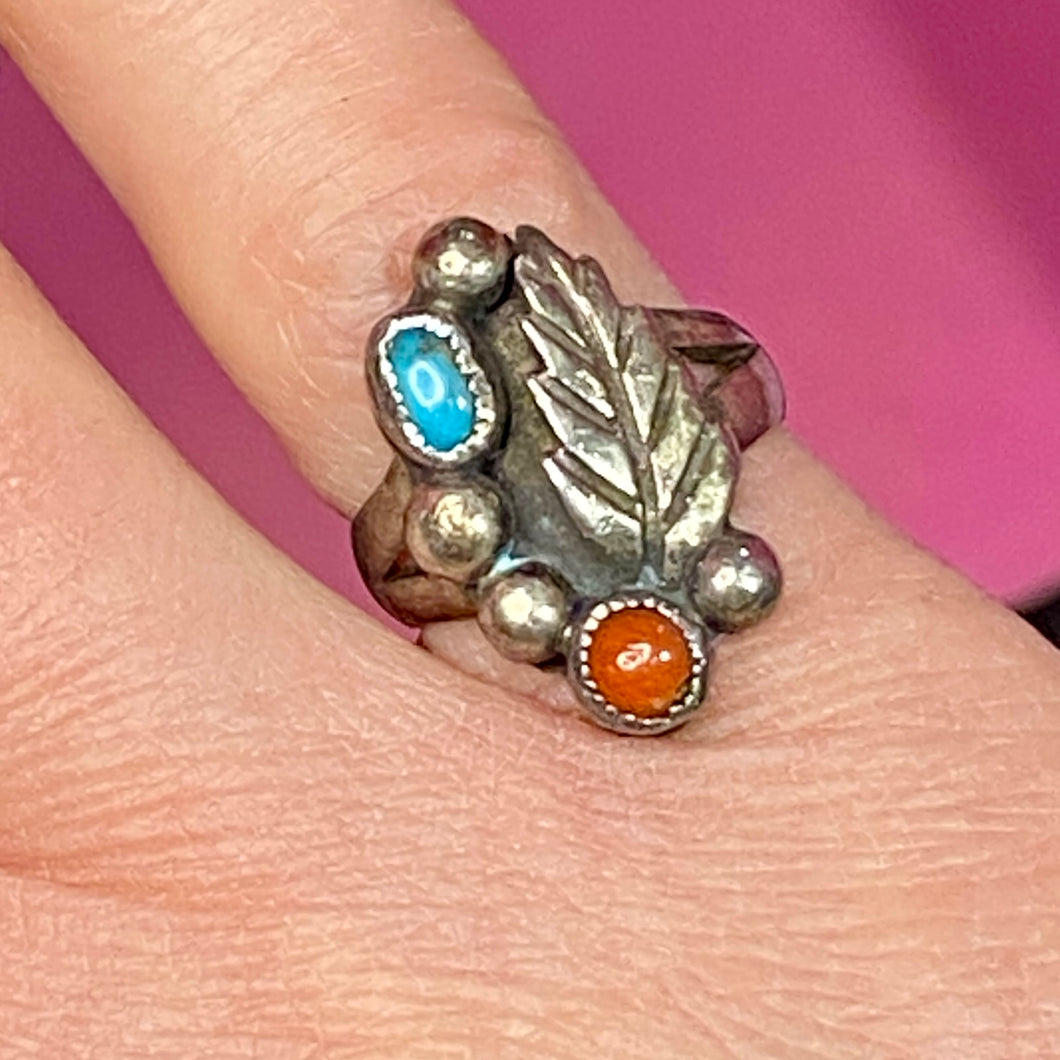 Sterling Old Squash Pinky Ring size 3.25