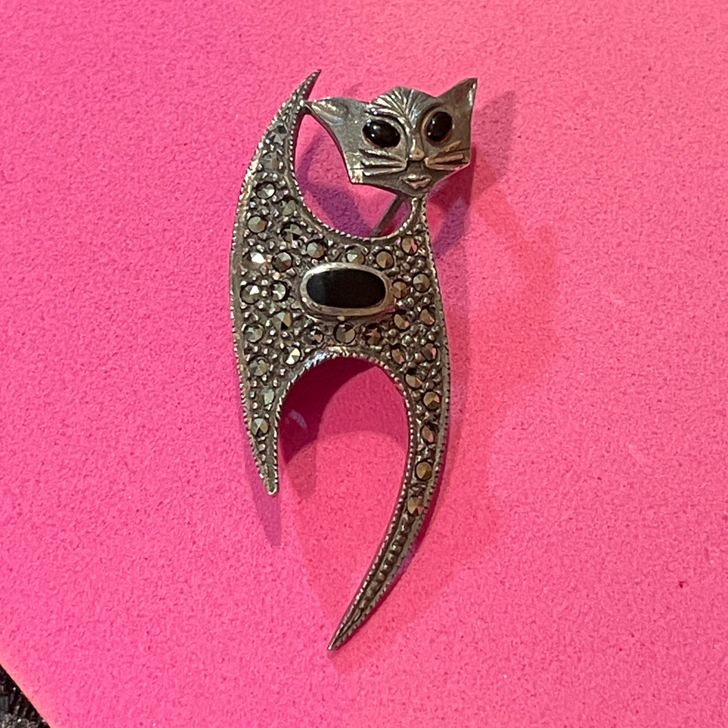 SS Marcasite Cat Pin