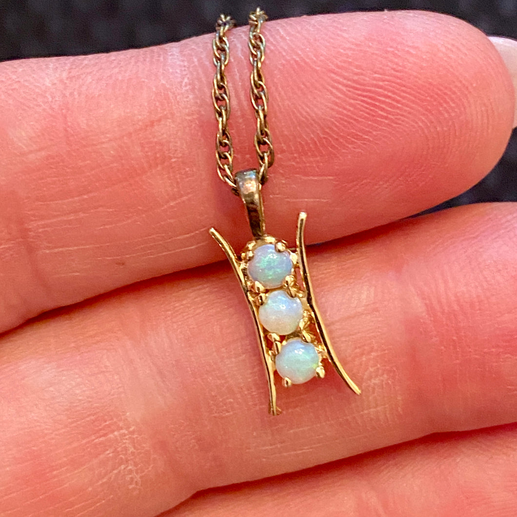 Gold Filled Opal Pendant Necklace