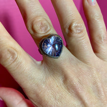 Load image into Gallery viewer, SS Rare Fancy Cut Amethyst Ring
