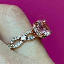 Load image into Gallery viewer, SS Rose Gold Vermeil CZ Ring
