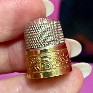 Sterling 10K Gold Thimble