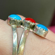 Load image into Gallery viewer, SS Turquoise Coral Ring Size 8
