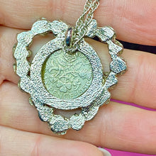 Load image into Gallery viewer, From Consigner Collection  Coin Set In Silver Plated Flower Heart Pendant
