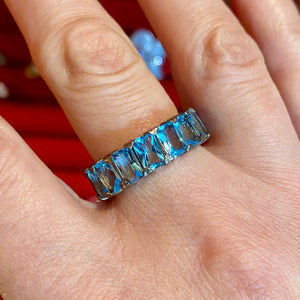 SS Blue CZ Ring