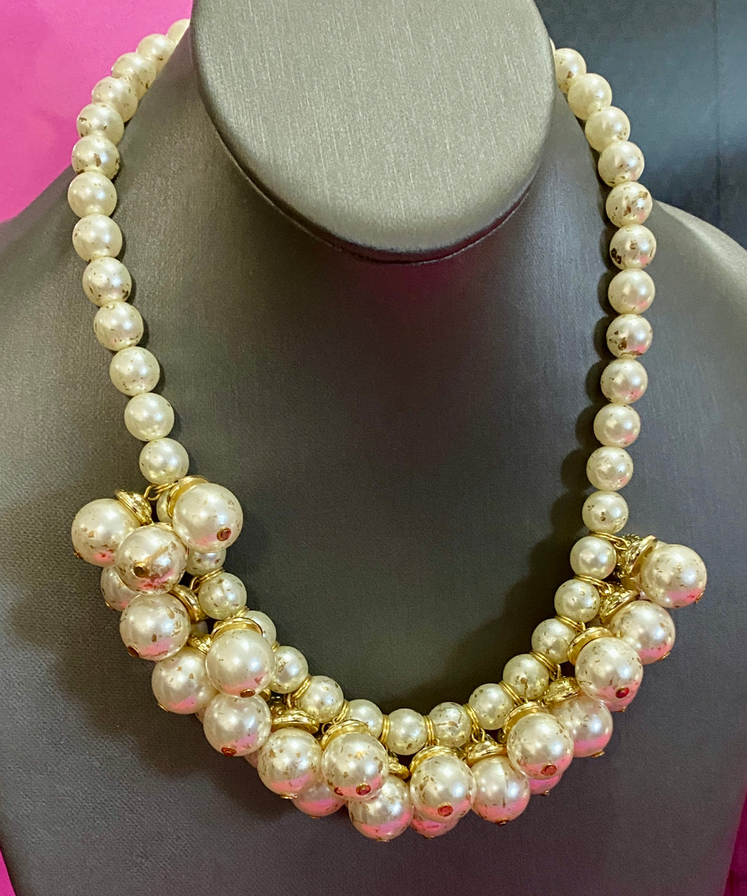 Faux Pearl Bauble Necklace (As Found)