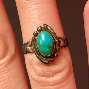 SS Turquoise Older Pinky Ring