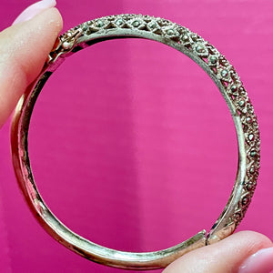 Old SS Marcasite Hinged Bangle Bracelet