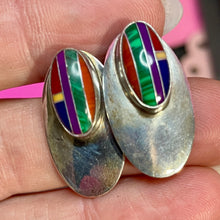 Load image into Gallery viewer, Sterling  Inlaid Gemstone Earrings
