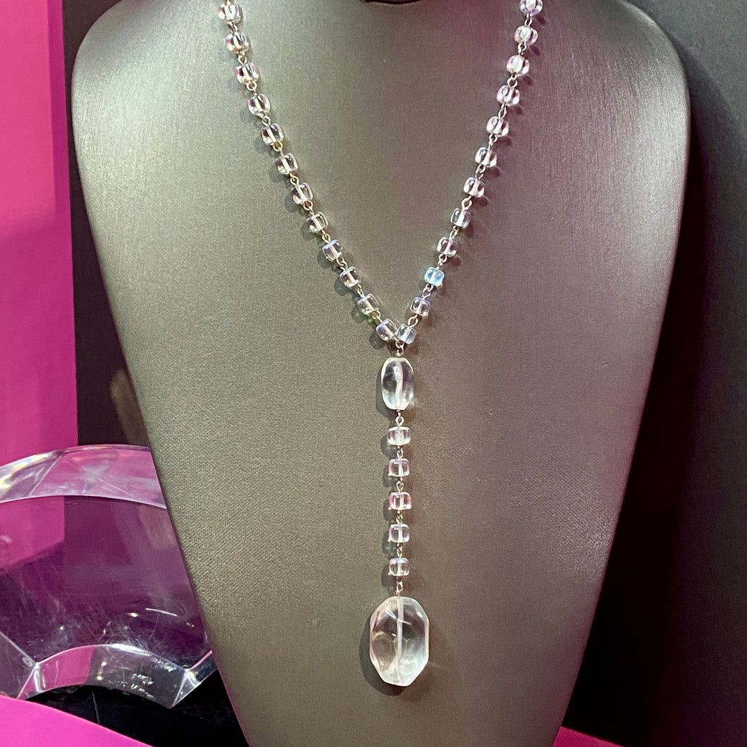 Pretty Glass Y Necklace