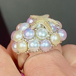 Sterling Fresh Water Pearl Starfish Ring