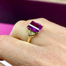 Load image into Gallery viewer, 14K Art Deco Purple Sapphire Ring
