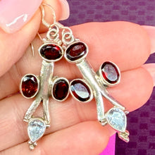 Load image into Gallery viewer, Sterling Gemstone Drop Earrings
