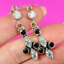 Load image into Gallery viewer, Sterling Gemstone Drop Earrings
