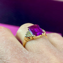 Load image into Gallery viewer, 14K Art Deco Purple Sapphire Ring

